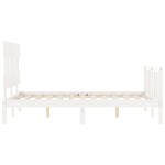 vidaXL Cadru de pat fără saltea, alb, 140x190 cm, lemn masiv de pin vidaXL Cadru de pat fără saltea, alb, 140x190 cm, lemn masiv de pin