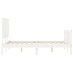 vidaXL Cadru de pat fără saltea, alb, 140x190 cm, lemn masiv de pin