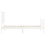 vidaXL Cadru de pat fără saltea, alb, 90x200 cm, lemn masiv pin