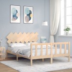 vidaXL Cadru de pat fără saltea, 140x190 cm, lemn masiv de pin vidaXL Cadru de pat fără saltea, 140x190 cm, lemn masiv de pin