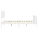 vidaXL Cadru de pat fără saltea, alb, 140x190 cm, lemn masiv de pin