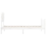 vidaXL Cadru de pat fără saltea, alb, 90x200 cm, lemn masiv pin