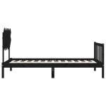 vidaXL Cadru de pat cu tăblie, negru, 100x200 cm, lemn masiv vidaXL Cadru de pat cu tăblie, negru, 100x200 cm, lemn masiv