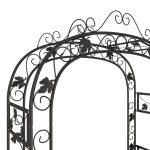 vidaXL Arcadă de grădină, negru, 116x45x240 cm, oțel vidaXL Arcadă de grădină, negru, 116x45x240 cm, oțel
