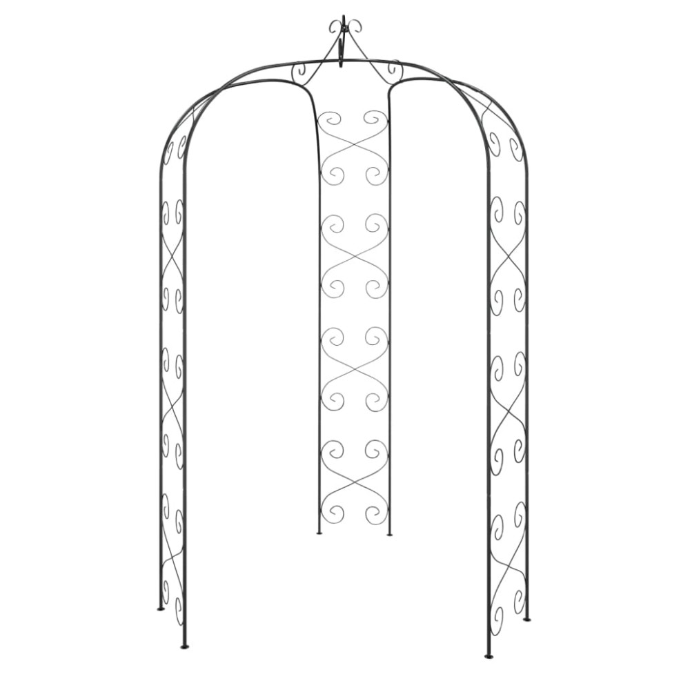 vidaXL Arcadă de grădină, negru, Ø180x255 cm, oțel