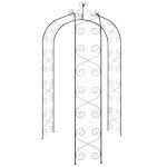 vidaXL Arcadă de grădină, negru, Ø180x255 cm, oțel vidaXL Arcadă de grădină, negru, Ø180x255 cm, oțel
