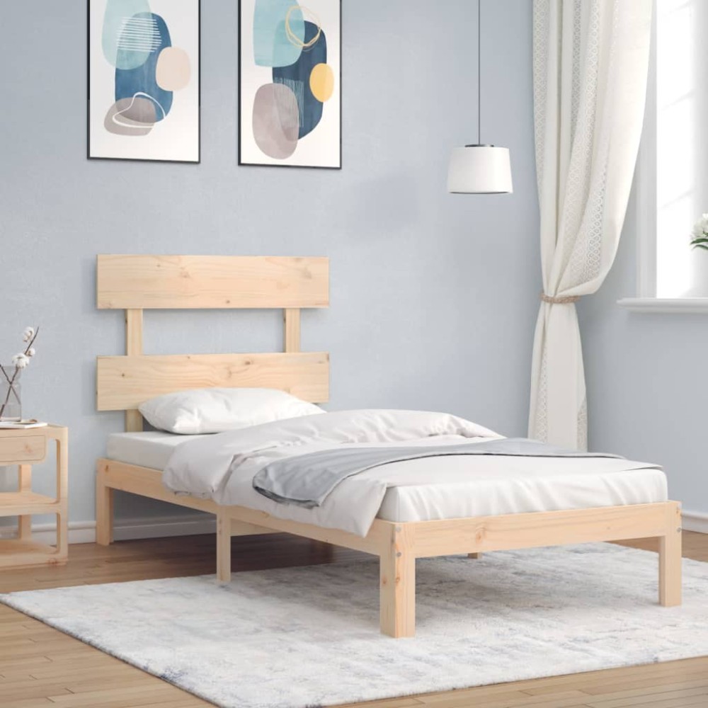vidaXL Cadru de pat fără saltea, 90x200 cm, lemn masiv pin