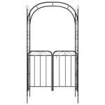 vidaXL Arcadă de grădină cu poartă, negru, 108x45x235 cm oțel vidaXL Arcadă de grădină cu poartă, negru, 108x45x235 cm oțel