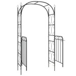 vidaXL Arcadă de grădină cu poartă, negru, 108x45x235 cm oțel vidaXL Arcadă de grădină cu poartă, negru, 108x45x235 cm oțel