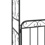 vidaXL Arcadă de grădină cu poartă, negru, 108x45x235 cm oțel vidaXL Arcadă de grădină cu poartă, negru, 108x45x235 cm oțel