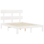 vidaXL Cadru de pat fără saltea, alb, 120x200 cm, lemn masiv pin vidaXL Cadru de pat fără saltea, alb, 120x200 cm, lemn masiv pin