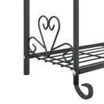 vidaXL Suport pentru flori, negru, 56x30x96 cm, oțel
