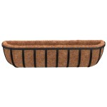 vidaXL Jgheab perete 2 buc. căptușeală cocos, negru, 61x19x16 cm, oțel vidaXL Jgheab perete 2 buc. căptușeală cocos, negru, 61x19x16 cm, oțel