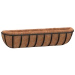 vidaXL Jgheab perete 2 buc. căptușeală cocos, negru, 91x20x23 cm, oțel vidaXL Jgheab perete 2 buc. căptușeală cocos, negru, 91x20x23 cm, oțel