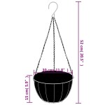 vidaXL Jardiniere suspendate căptușeală cocos 4 buc. Ø 30x52cm oțel vidaXL Jardiniere suspendate căptușeală cocos 4 buc. Ø 30x52cm oțel