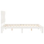 vidaXL Cadru de pat fără saltea, alb, 140x190 cm, lemn masiv de pin vidaXL Cadru de pat fără saltea, alb, 140x190 cm, lemn masiv de pin