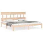 vidaXL Cadru de pat cu tăblie Super King Size, lemn masiv