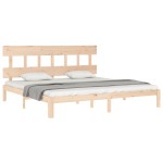 vidaXL Cadru de pat cu tăblie Super King Size, lemn masiv