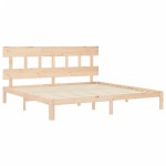vidaXL Cadru de pat cu tăblie Super King Size, lemn masiv