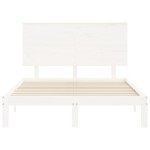 vidaXL Cadru de pat fără saltea, alb, 120x200 cm, lemn masiv pin vidaXL Cadru de pat fără saltea, alb, 120x200 cm, lemn masiv pin