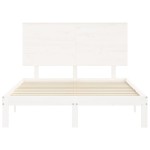 vidaXL Cadru de pat fără saltea, alb, 140x200 cm, lemn masiv pin vidaXL Cadru de pat fără saltea, alb, 140x200 cm, lemn masiv pin