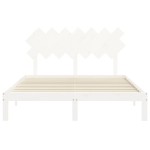 vidaXL Cadru de pat fără saltea, alb, 140x190 cm, lemn masiv de pin vidaXL Cadru de pat fără saltea, alb, 140x190 cm, lemn masiv de pin