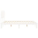 vidaXL Cadru de pat fără saltea, alb, 140x190 cm, lemn masiv de pin vidaXL Cadru de pat fără saltea, alb, 140x190 cm, lemn masiv de pin