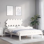 vidaXL Cadru de pat fără saltea, alb, 120x200 cm, lemn masiv pin vidaXL Cadru de pat fără saltea, alb, 120x200 cm, lemn masiv pin