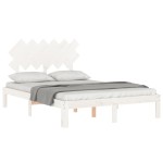vidaXL Cadru de pat fără saltea, alb, 120x200 cm, lemn masiv pin vidaXL Cadru de pat fără saltea, alb, 120x200 cm, lemn masiv pin