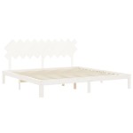 vidaXL Cadru de pat fără saltea, alb, 200x200 cm, lemn masiv pin