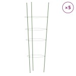 vidaXL Suport plante de grădină cu 4 inele, 5 buc, verde, 45 cm, oțel vidaXL Suport plante de grădină cu 4 inele, 5 buc, verde, 45 cm, oțel