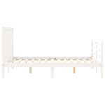 vidaXL Cadru de pat fără saltea, alb, 140x190 cm, lemn masiv de pin