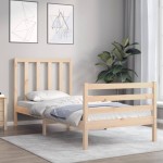 vidaXL Cadru de pat fără saltea, 90x200 cm, lemn masiv pin