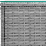 vidaXL Masă laterală, gri, 40x37x40,5 cm poliratan/sticlă securizată vidaXL Masă laterală, gri, 40x37x40,5 cm poliratan/sticlă securizată