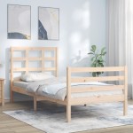 vidaXL Cadru de pat cu tăblie, 90x200 cm, lemn masiv vidaXL Cadru de pat cu tăblie, 90x200 cm, lemn masiv