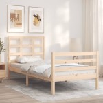 vidaXL Cadru de pat cu tăblie, 90x200 cm, lemn masiv vidaXL Cadru de pat cu tăblie, 90x200 cm, lemn masiv