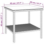 vidaXL Masă laterală, negru, 45x45x45 cm poliratan/sticlă securizată vidaXL Masă laterală, negru, 45x45x45 cm poliratan/sticlă securizată
