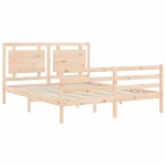 vidaXL Cadru de pat cu tăblie, king size, lemn masiv vidaXL Cadru de pat cu tăblie, king size, lemn masiv