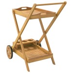 vidaXL Cărucior pentru ceai, 54x87x90 cm, lemn masiv de acacia vidaXL Cărucior pentru ceai, 54x87x90 cm, lemn masiv de acacia