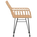 vidaXL Scaune de grădină cu cotiere, 2 buc., 56x64x80 cm, ratan PE vidaXL Scaune de grădină cu cotiere, 2 buc., 56x64x80 cm, ratan PE