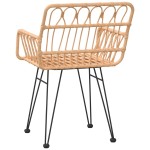 vidaXL Scaune de grădină cu cotiere, 2 buc., 56x64x80 cm, ratan PE vidaXL Scaune de grădină cu cotiere, 2 buc., 56x64x80 cm, ratan PE