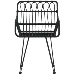 vidaXL Scaune de grădină cu cotiere 2 buc. negru 56x64x80 cm ratan PE vidaXL Scaune de grădină cu cotiere 2 buc. negru 56x64x80 cm ratan PE