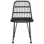 vidaXL Scaune de grădină 2 buc., negru, 48x62x84 cm, ratan PE vidaXL Scaune de grădină 2 buc., negru, 48x62x84 cm, ratan PE