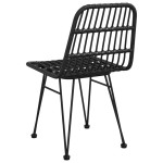vidaXL Scaune de grădină 2 buc., negru, 48x62x84 cm, ratan PE vidaXL Scaune de grădină 2 buc., negru, 48x62x84 cm, ratan PE
