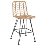 vidaXL Taburete de bar, 2 buc., 45x56x103,5 cm, ratan PE și oțel