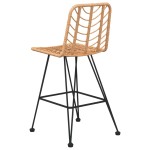 vidaXL Taburete de bar, 2 buc., 45x56x103,5 cm, ratan PE și oțel