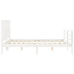 vidaXL Cadru de pat cu tăblie, alb, king size, lemn masiv vidaXL Cadru de pat cu tăblie, alb, king size, lemn masiv
