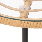 vidaXL Masă de bucătărie, Ø50 cm , sticlă securizată și oțel vidaXL Masă de bucătărie, Ø50 cm , sticlă securizată și oțel