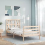 vidaXL Cadru de pat cu tăblie, 90x200 cm, lemn masiv vidaXL Cadru de pat cu tăblie, 90x200 cm, lemn masiv