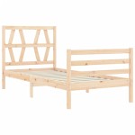 vidaXL Cadru de pat cu tăblie, 90x200 cm, lemn masiv vidaXL Cadru de pat cu tăblie, 90x200 cm, lemn masiv